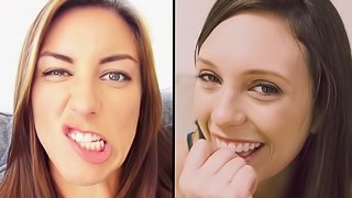 CUTE PORN GIRLS TURNED INTO NAUGHTY SLUTS - CUTE MODE  SLUT MODE - R&R02